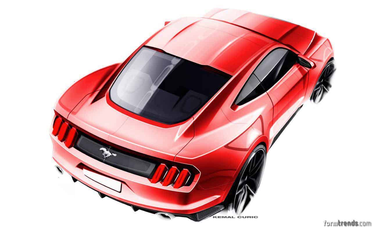 mustang side drawing