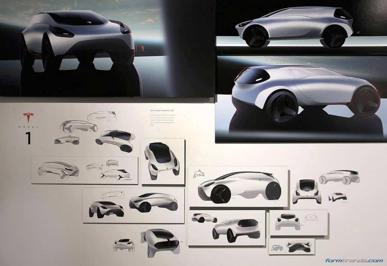 Tesla Model 1 concept board by Edward Tseng