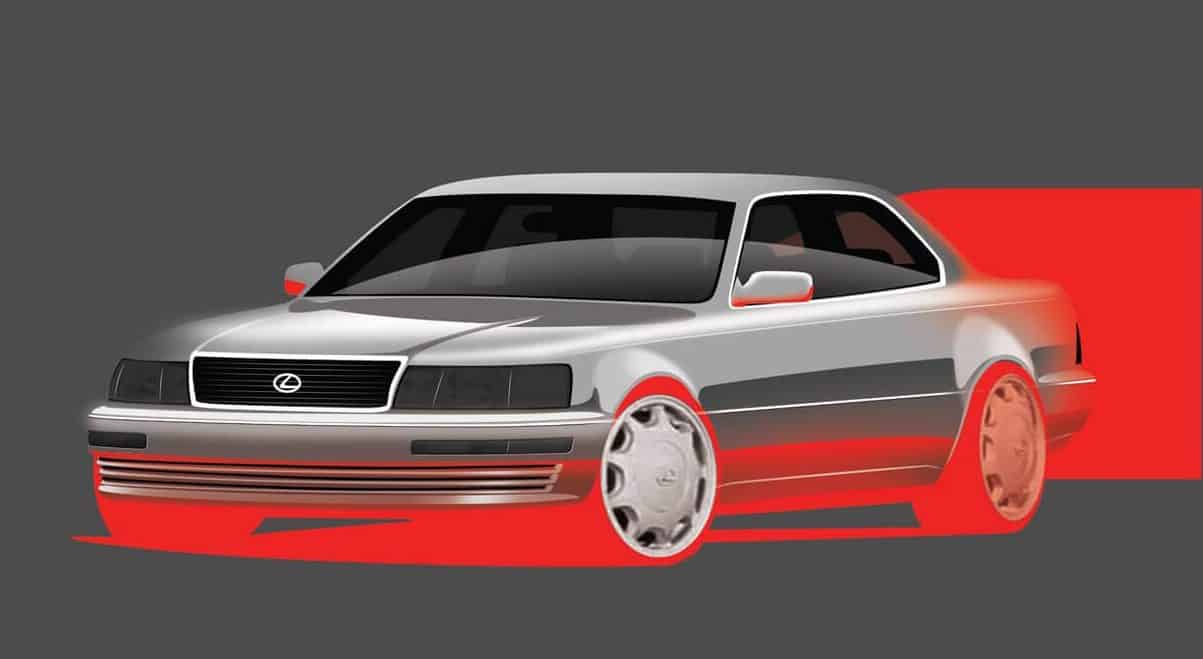 Lexus LS 400 rendering by Niels van Roij