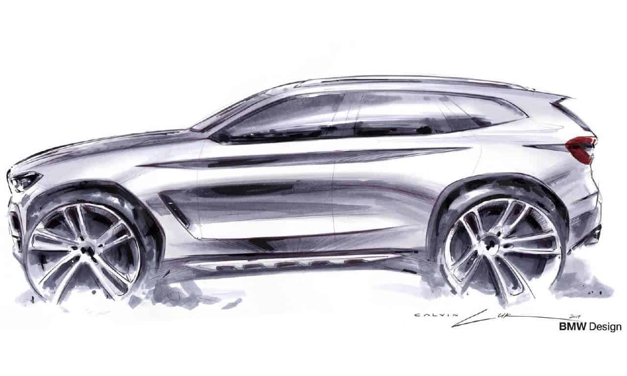BMW X3 (2018) exterior sketch by Calvin Luk