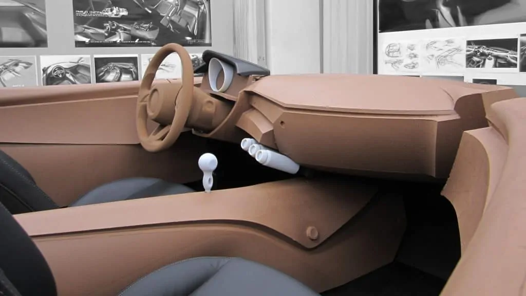 Clay model of the Mazda MX-5 interior