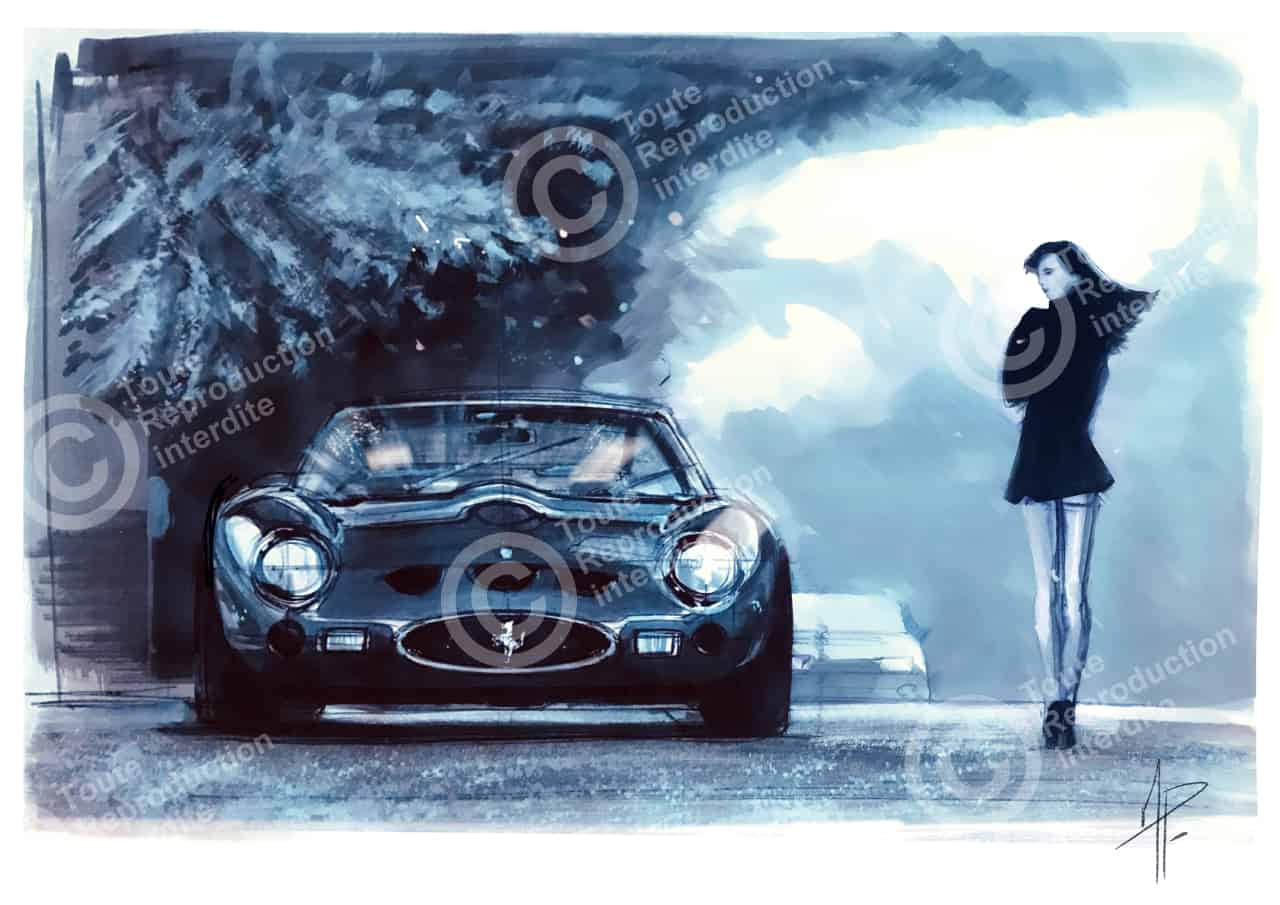 Ferrari GTO artwork by Marc Poulain